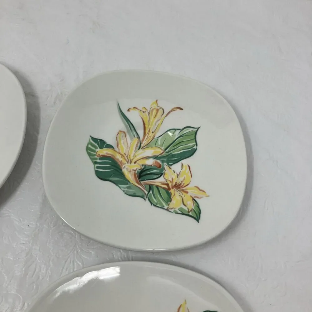 Taylor Smith & Taylor Conversation Day Lily Set Of 4 Saucers DAYLILY